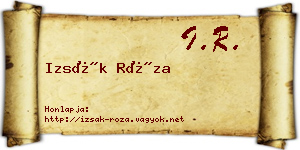Izsák Róza névjegykártya